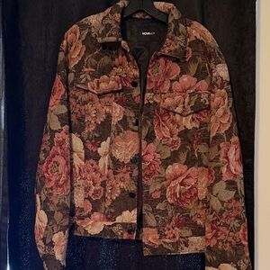 NovaMen Tapestry Jacket - Red Olive Pink and Brown